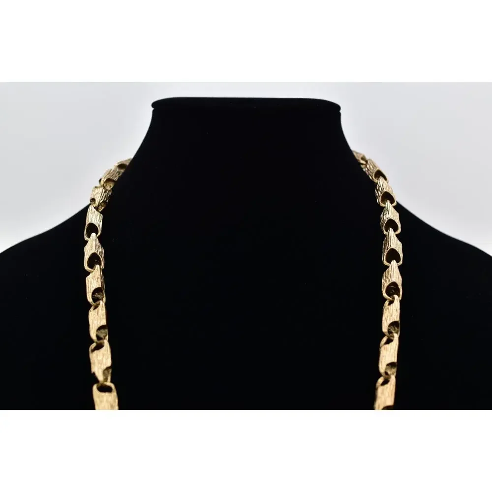 OPC Vintage Statement Cross Necklace Crystal Brushed Chunky Heavy Gold BinBD